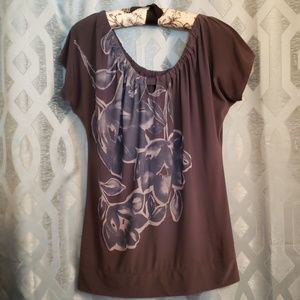 The Limited grey/blue dress top